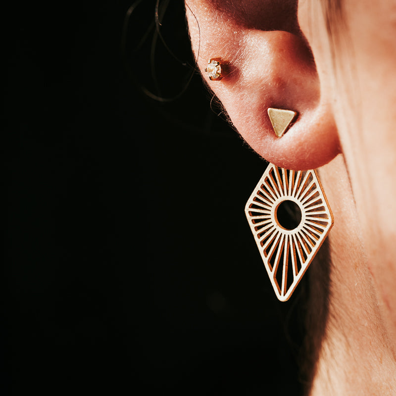 Sunmark | Brass Jacket Earrings