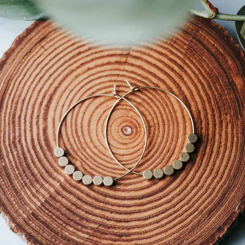 Brass Circle Hoop Earrings