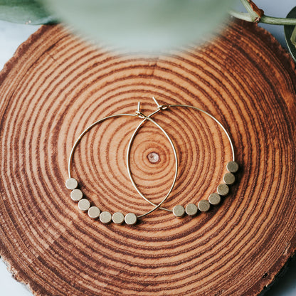 Brass Circle Hoop Earrings