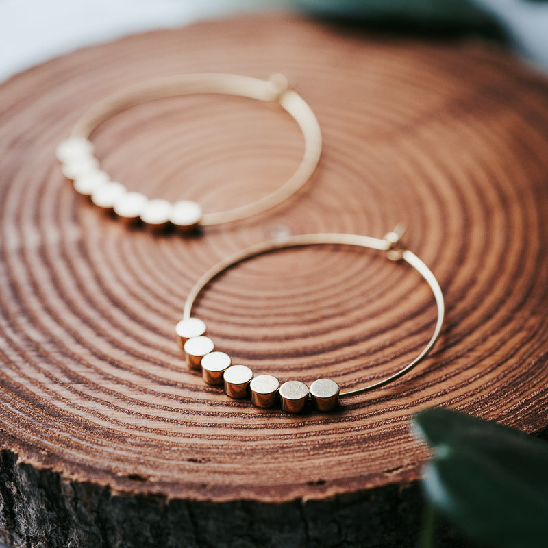 Brass Circle Hoop Earrings
