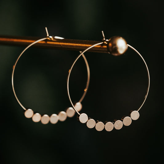 Brass Circle Hoop Earrings