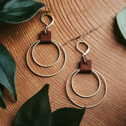 Brass & Hide Large Hoops Earrings
