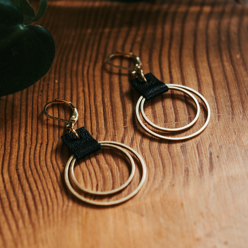 Brass & Hide Petite Hoops Earrings