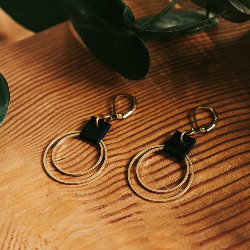 Brass & Hide Petite Hoops Earrings
