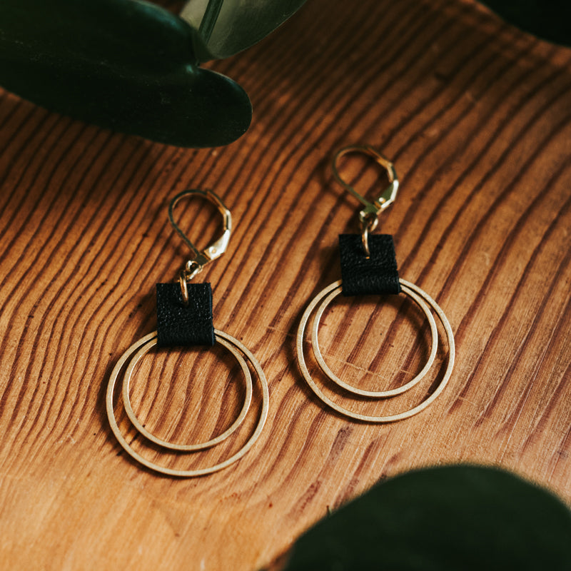 Brass & Hide Petite Hoops Earrings