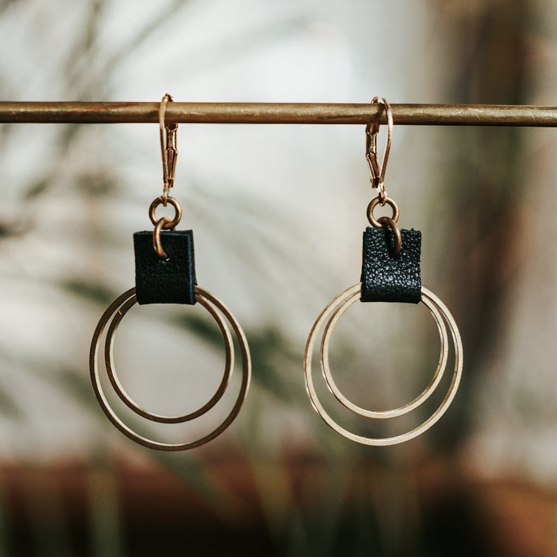 Brass & Hide Petite Hoops Earrings