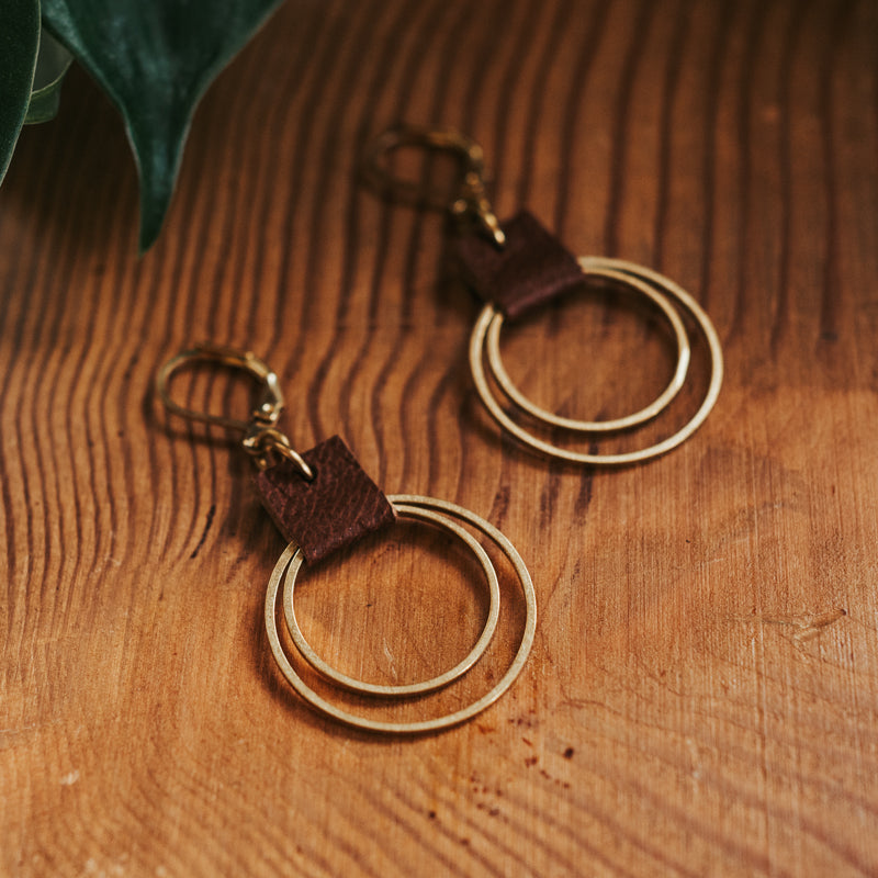 Brass & Hide Petite Hoops Earrings