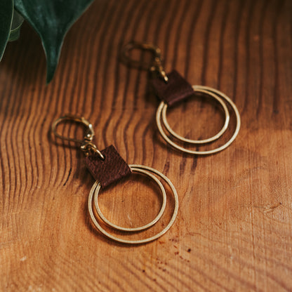 Brass & Hide Petite Hoops Earrings