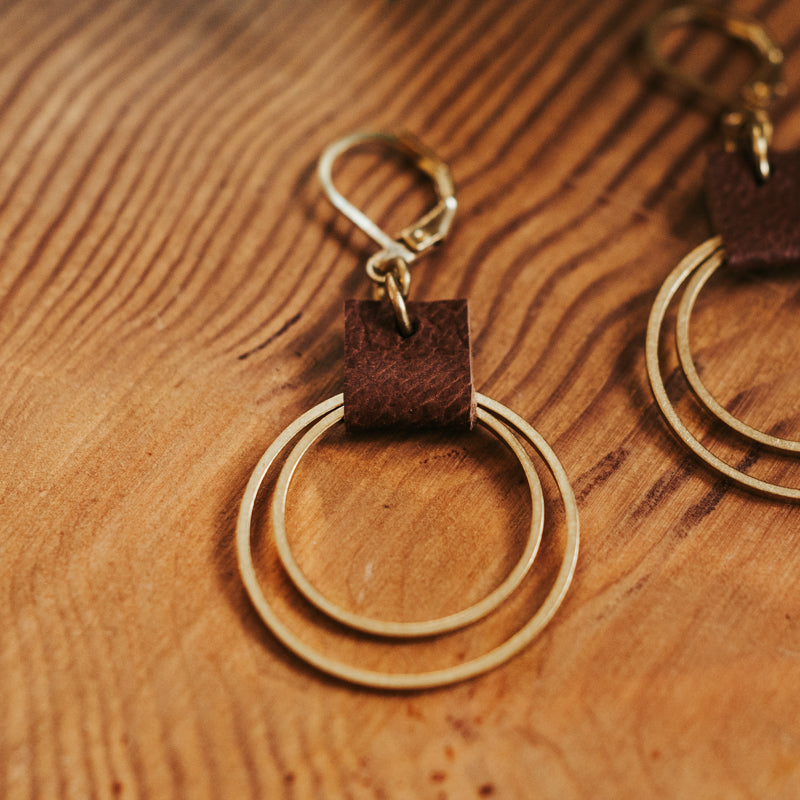 Brass & Hide Petite Hoops Earrings