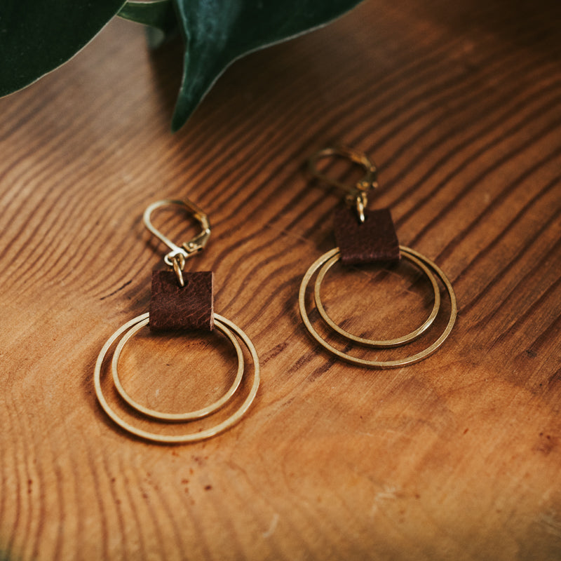 Brass & Hide Petite Hoops Earrings
