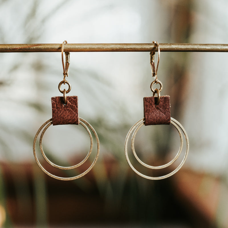 Brass & Hide Petite Hoops Earrings