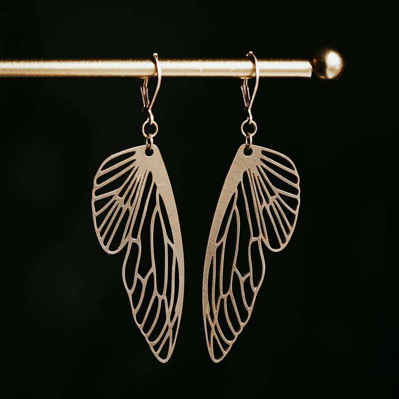 Golden Flutter | Brass Butterfly Earring