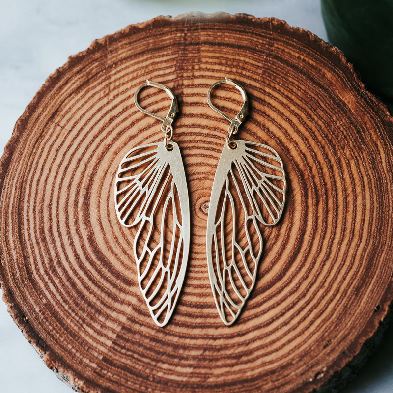 Golden Flutter | Brass Butterfly Earring