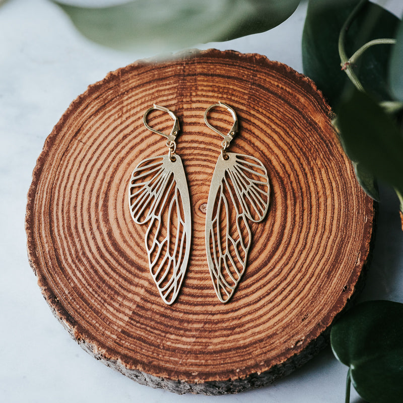 Golden Flutter | Brass Butterfly Earring