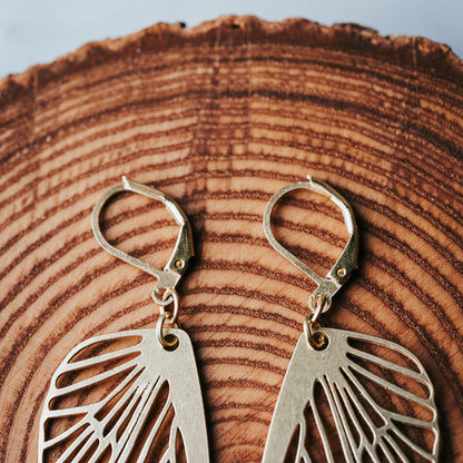 Golden Flutter | Brass Butterfly Earring