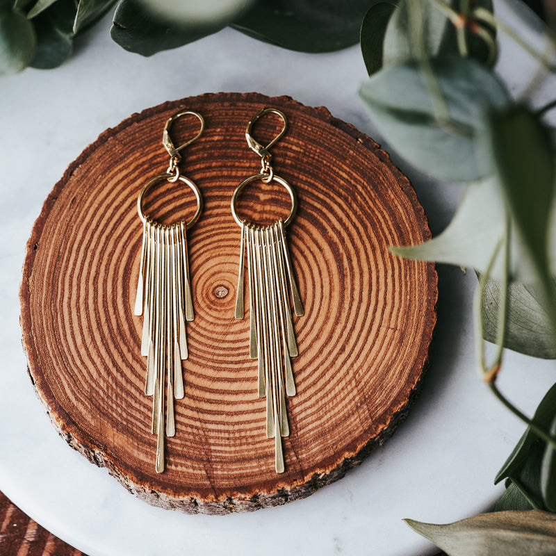 The Standout | Brass Fringe Earrings