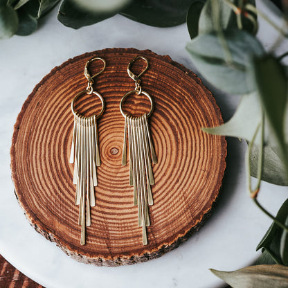The Standout | Brass Fringe Earrings