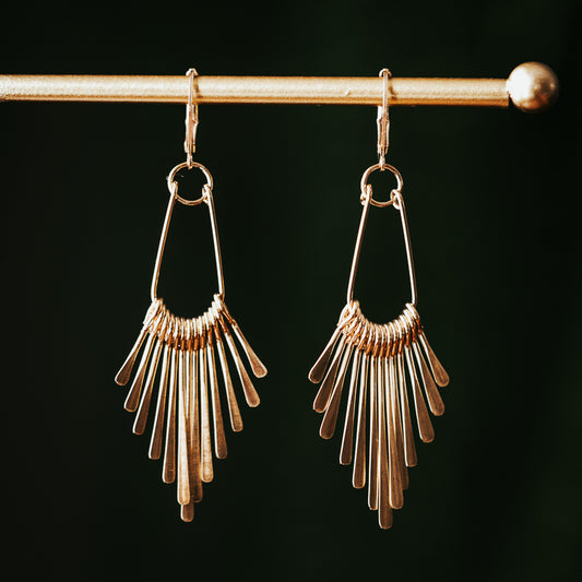 Wildline | Brass Fringe Earrings
