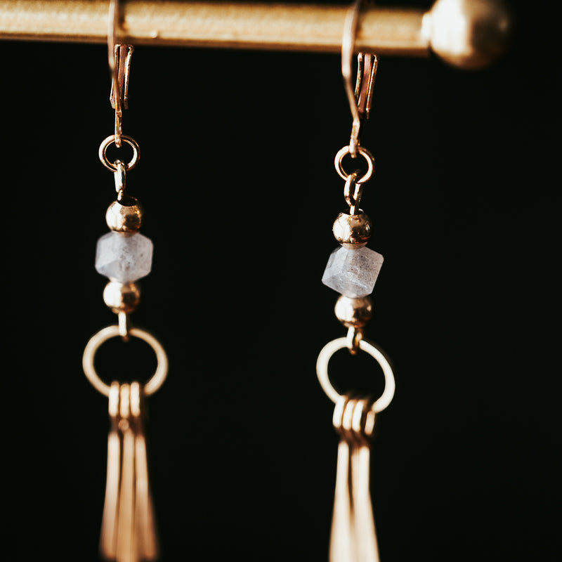Little Cutie | Labradorite Fringe Earrings