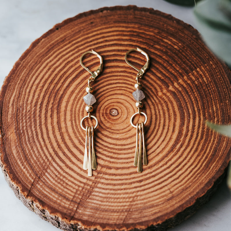 Little Cutie | Labradorite Fringe Earrings