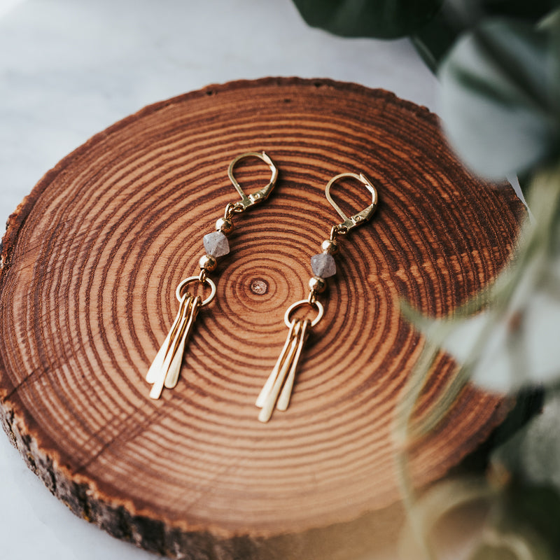 Little Cutie | Labradorite Fringe Earrings