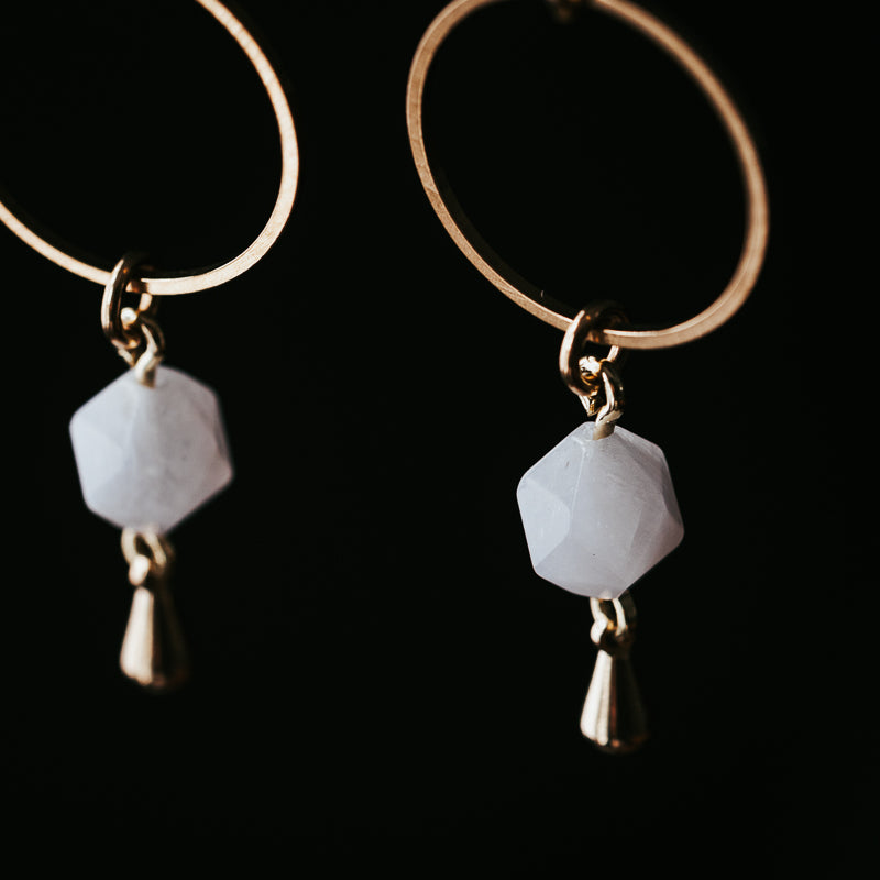 Cutie Hoops | Moonstone Hoop Earrings