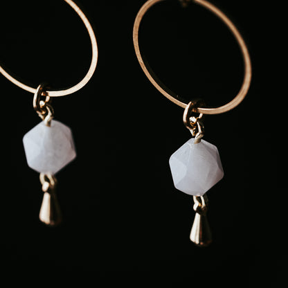 Cutie Hoops | Moonstone Hoop Earrings