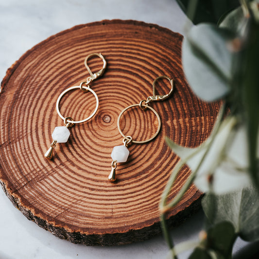 Cutie Hoops | Moonstone Hoop Earrings