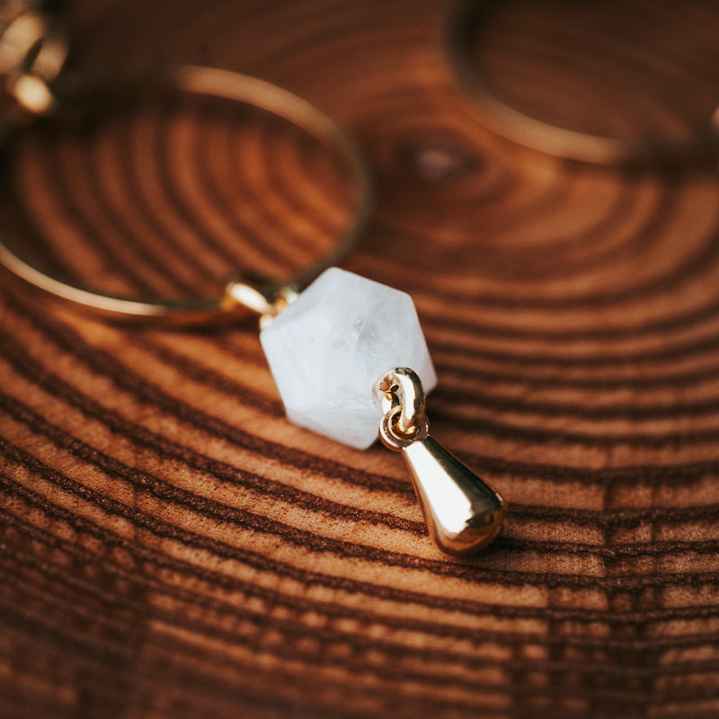 Cutie Hoops | Moonstone Hoop Earrings