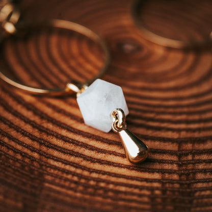 Cutie Hoops | Moonstone Hoop Earrings