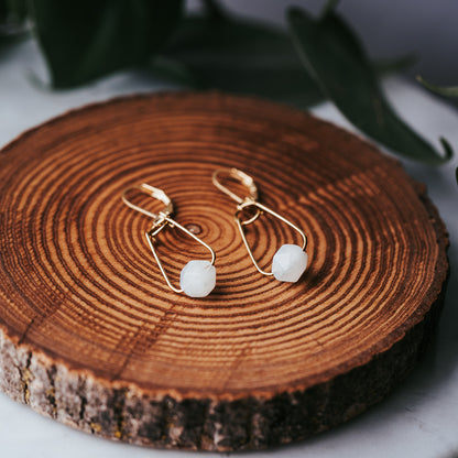 Dropline | Moonstone Minimalist Earrings