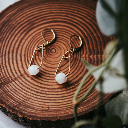 Dropline | Moonstone Minimalist Earrings