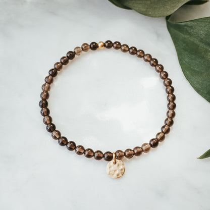Charm Stacker Gemstone Bracelet | Smokey Quartz
