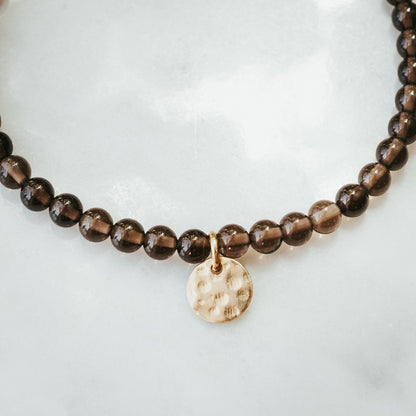 Charm Stacker Gemstone Bracelet | Smokey Quartz