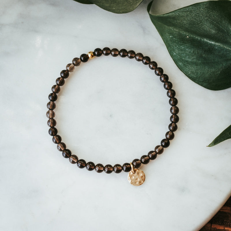 Charm Stacker Gemstone Bracelet | Smokey Quartz