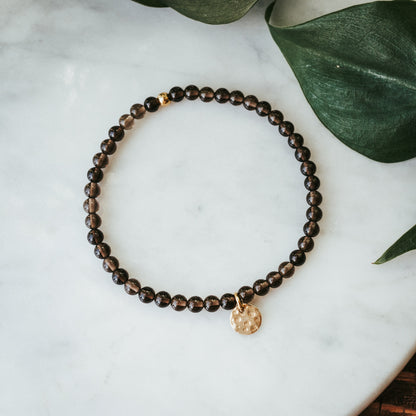 Charm Stacker Gemstone Bracelet | Smokey Quartz