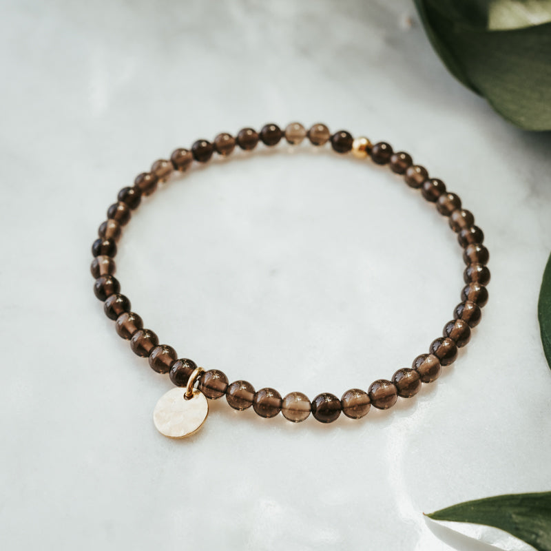 Charm Stacker Gemstone Bracelet | Smokey Quartz