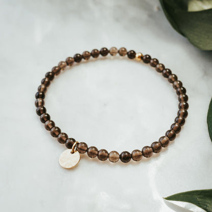 Charm Stacker Gemstone Bracelet | Smokey Quartz