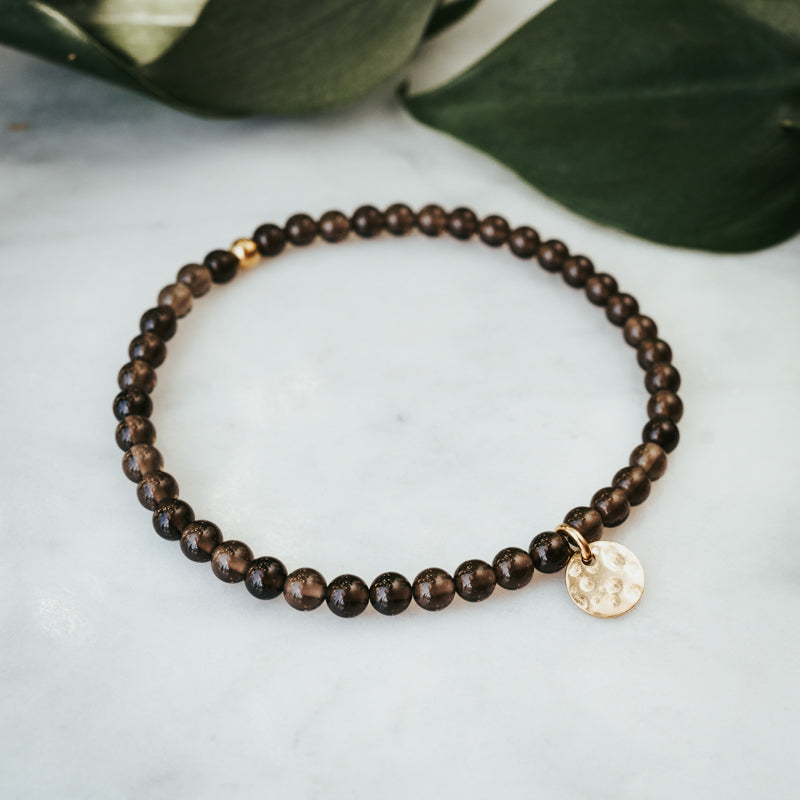 Charm Stacker Gemstone Bracelet | Smokey Quartz