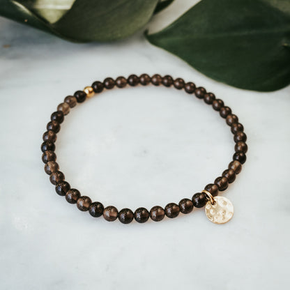 Charm Stacker Gemstone Bracelet | Smokey Quartz