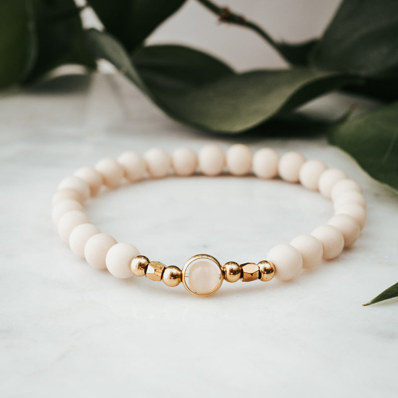 Rose Cat's Eye Bracelet Stack