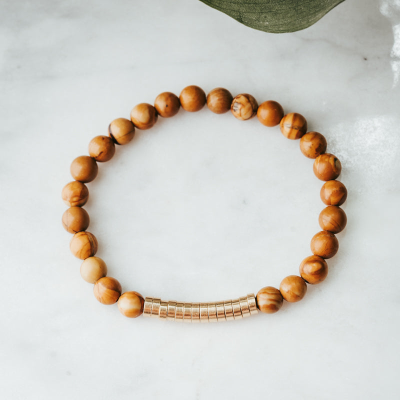 Brass Disc Gemstone Bracelet
