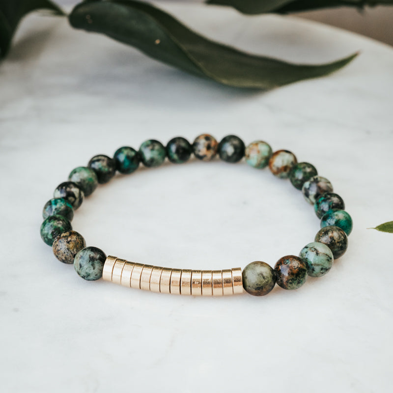 African Turquoise Bracelet Stack