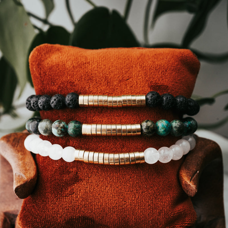 Brass Disc Gemstone Bracelet