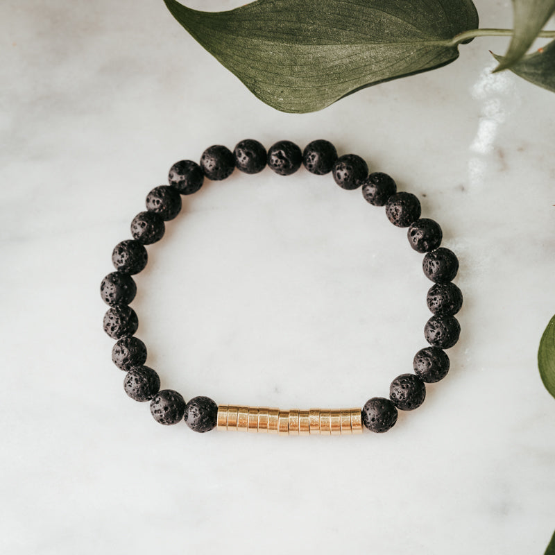 Brass Disc Gemstone Bracelet