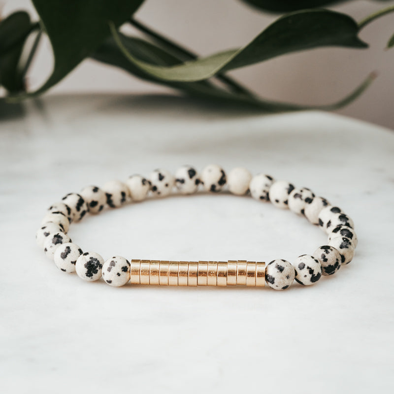Brass Disc Gemstone Bracelet