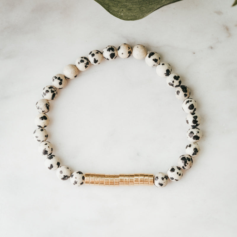 Brass Disc Gemstone Bracelet
