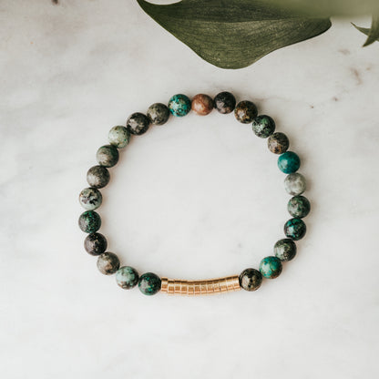 Brass Disc Gemstone Bracelet