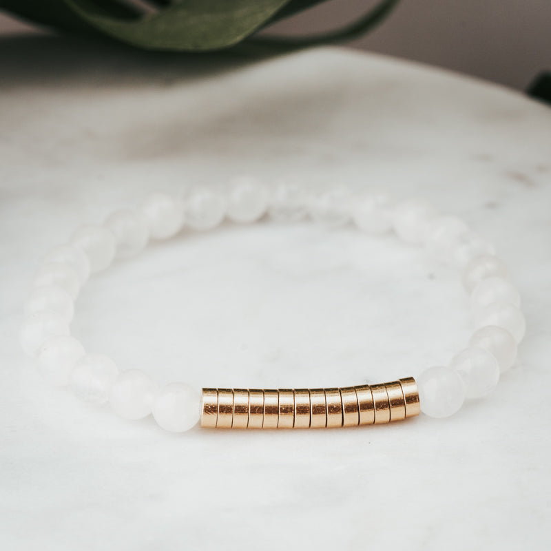 Brass Disc Gemstone Bracelet