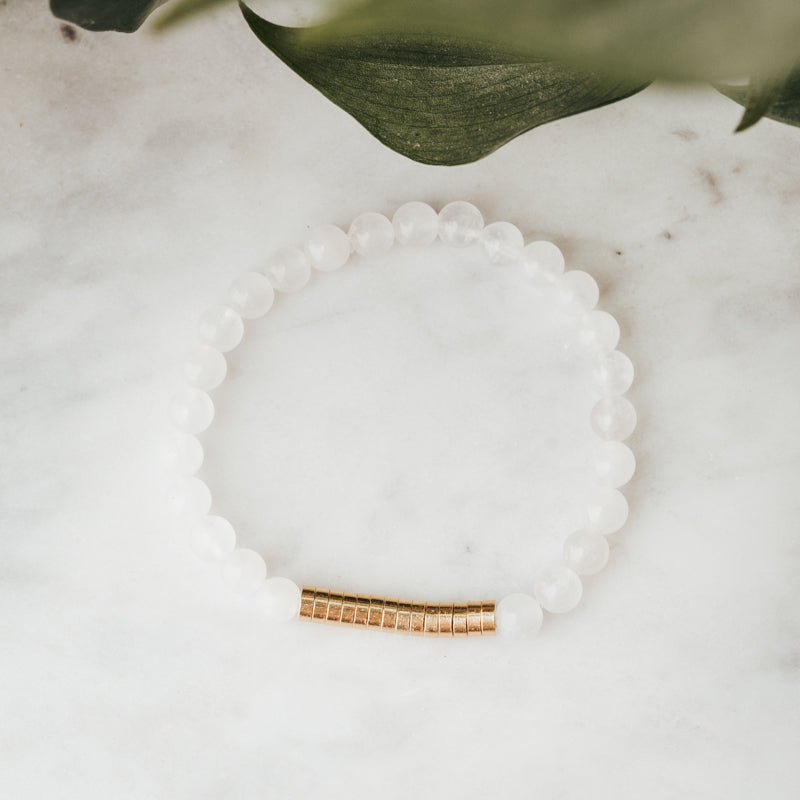 Brass Disc Gemstone Bracelet